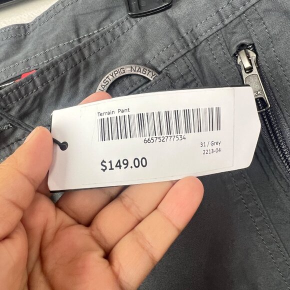 NASTY PIG Terrain Pants Mens 31 Gray Slim Fit *No suspenders included* - Picture 4 of 7